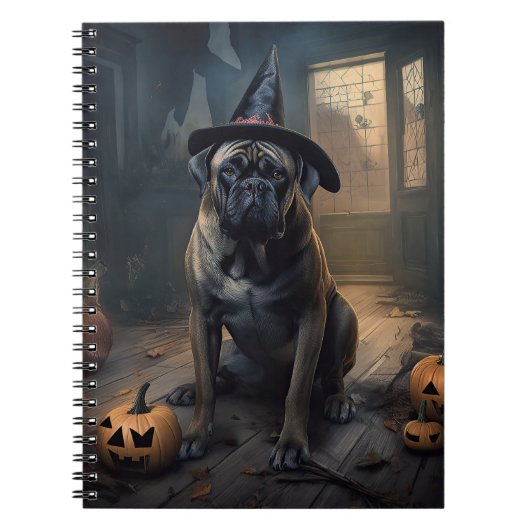 Bullmastiff pompoenen Halloween eng Notitieboek (Voorkant)