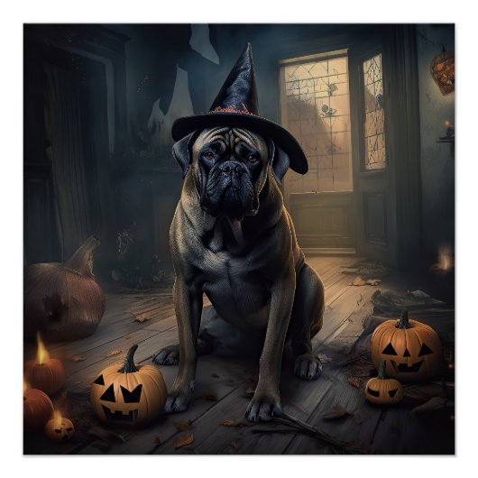 Bullmastiff pompoenen Halloween eng Perfect Poster (Voorkant)