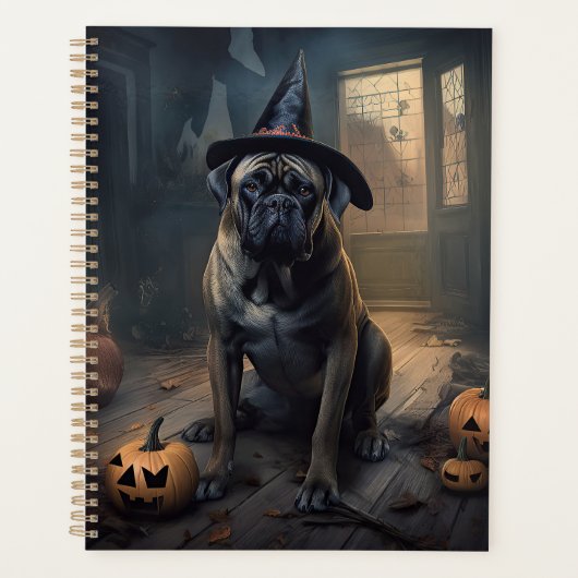 Bullmastiff pompoenen Halloween eng Planner (Voorkant)