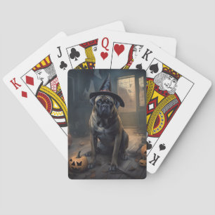 Bullmastiff pompoenen Halloween eng Pokerkaarten