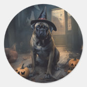 Bullmastiff pompoenen Halloween eng Ronde Sticker (Voorkant)