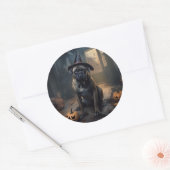 Bullmastiff pompoenen Halloween eng Ronde Sticker (Envelop)