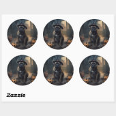 Bullmastiff pompoenen Halloween eng Ronde Sticker (Vel)