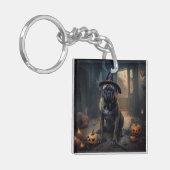 Bullmastiff pompoenen Halloween eng Sleutelhanger (Voorkant Links)
