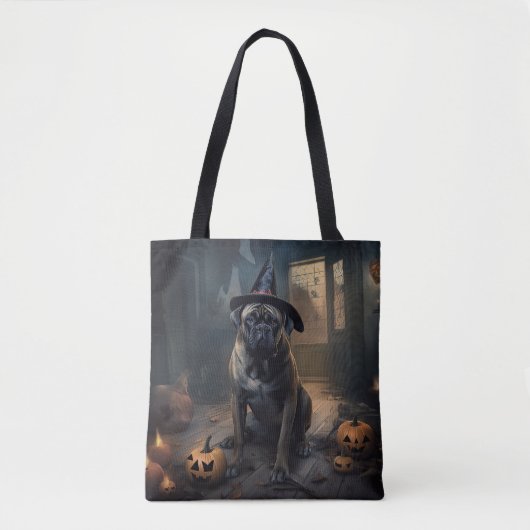 Bullmastiff pompoenen Halloween eng Tote Bag (Voorkant)