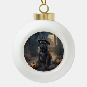 Bullmastiff Pompoenen Halloween Griezelen Keramische Bal Ornament