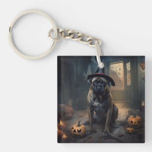 Bullmastiff Pompoenen Halloween Griezelen Sleutelhanger