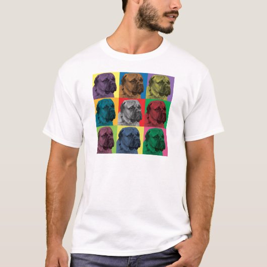 Bullmastiff Pop-Art T-shirt (Voorkant)