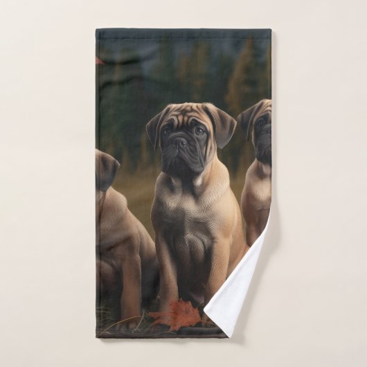 Bullmastiff Puppy Herfst Delight Pompoen Bad Handdoek (Handdoek)