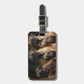 Bullmastiff Puppy Herfst Delight Pompoen Bagagelabel (Voorkant verticaal)