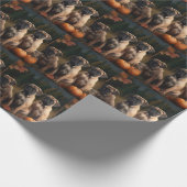 Bullmastiff Puppy Herfst Delight Pompoen Cadeaupapier (Hoek)