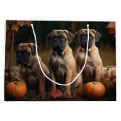 Bullmastiff Puppy Herfst Delight Pompoen Groot Cadeauzakje (Achterkant)