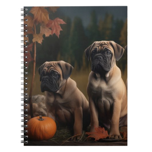 Bullmastiff Puppy Herfst Delight Pompoen Notitieboek (Voorkant)