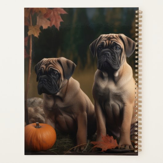 Bullmastiff Puppy Herfst Delight Pompoen Planner (Achterkant)