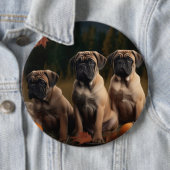 Bullmastiff Puppy Herfst Delight Pompoen Ronde Button 6,0 Cm (In situ)