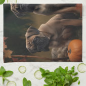 Bullmastiff Puppy Herfst Delight Pompoen Theedoek (Gevouwen)