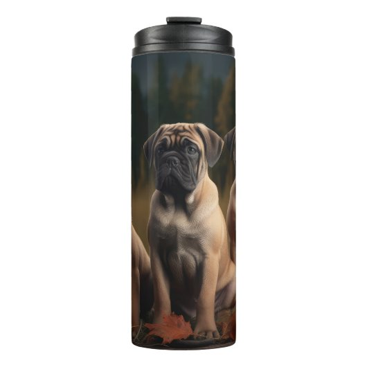 Bullmastiff Puppy Herfst Delight Pompoen Thermosbeker (Voorkant)