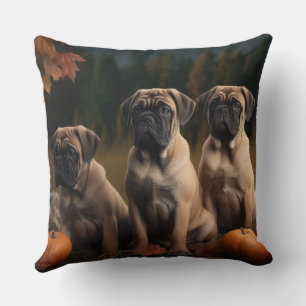 Bullmastiff Puppy Herfstplezier Pompoen Kussen