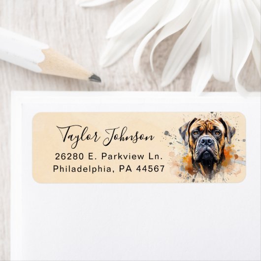 bullmastiff-retouradreslabel etiket (Insitu)
