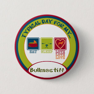 Bullmastiff Ronde Button 5,7 Cm
