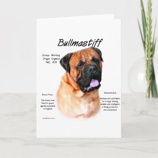 Bullmastiff (rood) Geschiedenis Ontwerp Kaart (Voorkant)