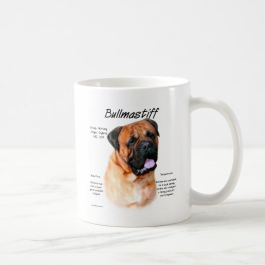 Bullmastiff (rood) het Ontwerp van de Geschiedenis Koffiemok (Rechts)
