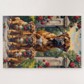 Bullmastiff Rozentuin Kunst Legpuzzel (Horizontaal)