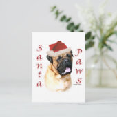 Bullmastiff Santa Paws Feestdagenkaart (Staand voorkant)