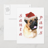 Bullmastiff Santa Paws Feestdagenkaart (Voorkant / Achterkant)
