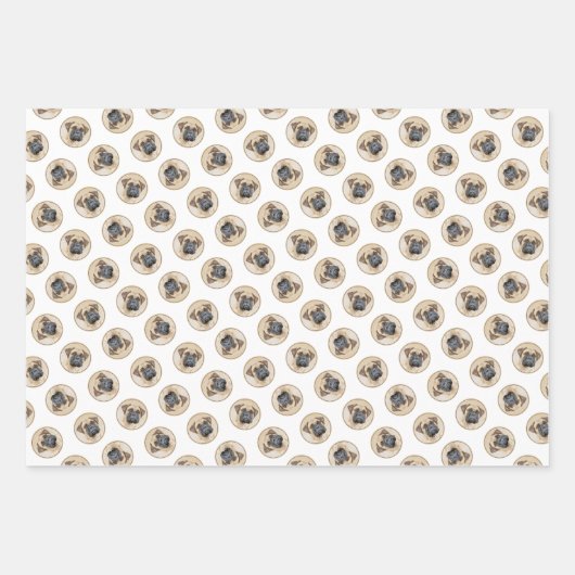 Bullmastiff Schilderij Fawn Red Sable Schattigee D Inpakpapier Vel (Voorkant 2)