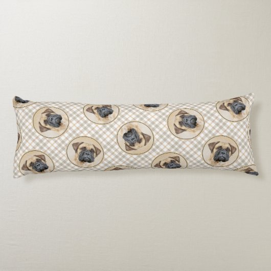 Bullmastiff Schilderij Fawn Red Sable Schattigee D Lichaamskussen (Achterkant)