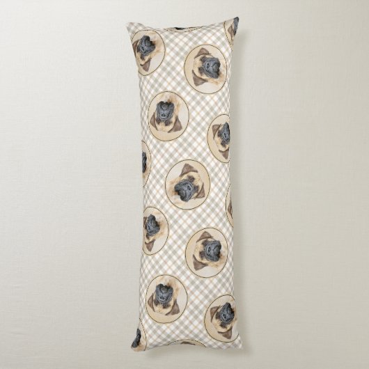 Bullmastiff Schilderij Fawn Red Sable Schattigee D Lichaamskussen (Achterkant (Verticaal))