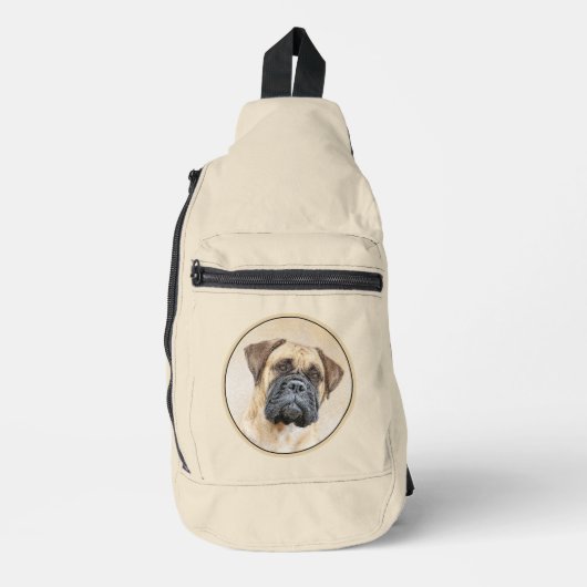 Bullmastiff Schilderij Fawn Red Sable Schattigee D Sling Bag (Voorkant)