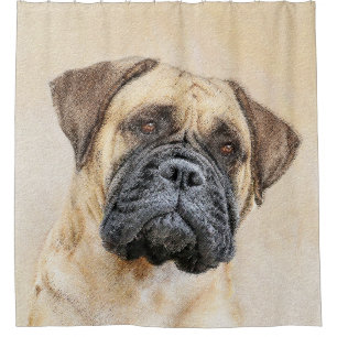 Bullmastiff-schilderij - Mooie originele honden ku Douchegordijn