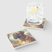  Bullmastiff Schilderij Stenen Onderzetter (Zijkant)