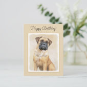 Bullmastiff-schildering - Kute Original Dog Art Briefkaart (Staand voorkant)