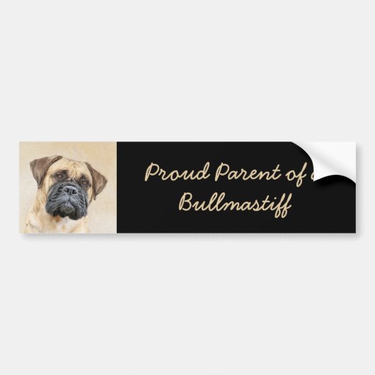 Bullmastiff-schildering - Kute Original Dog Art Bumpersticker (Voorkant)