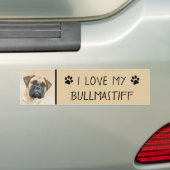 Bullmastiff-schildering - Kute Original Dog Art Bumpersticker (Op auto)