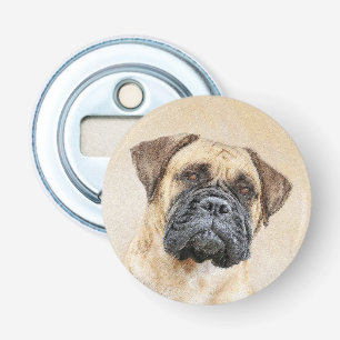 Bullmastiff-schildering - Kute Original Dog Art Button Flesopener