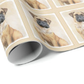 Bullmastiff-schildering - Kute Original Dog Art Cadeaupapier (Rol Hoek)