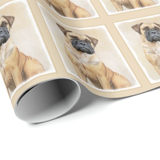 Bullmastiff-schildering - Kute Original Dog Art Cadeaupapier (Rol Hoek)
