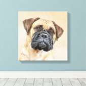 Bullmastiff-schildering - Kute Original Dog Art Canvas Afdruk (Insitu (Houten vloer))