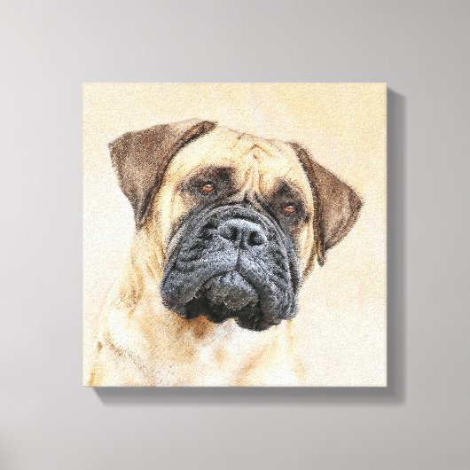 Bullmastiff-schildering - Kute Original Dog Art Canvas Afdruk (Voorkant)
