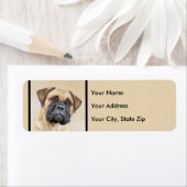 Bullmastiff-schildering - Kute Original Dog Art Etiket (Insitu)