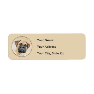 Bullmastiff-schildering - Kute Original Dog Art Etiket