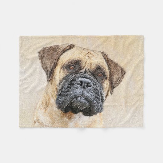 Bullmastiff-schildering - Kute Original Dog Art Fleece Deken (Voorkant (Horizontaal))