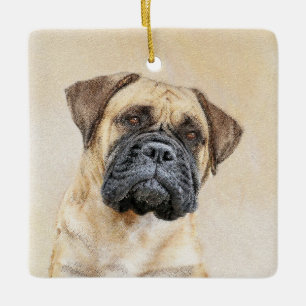 Bullmastiff-schildering - Kute Original Dog Art Keramisch Ornament