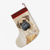 Bullmastiff-schildering - Kute Original Dog Art Kleine Kerstsok (Achterkant (Hangend))