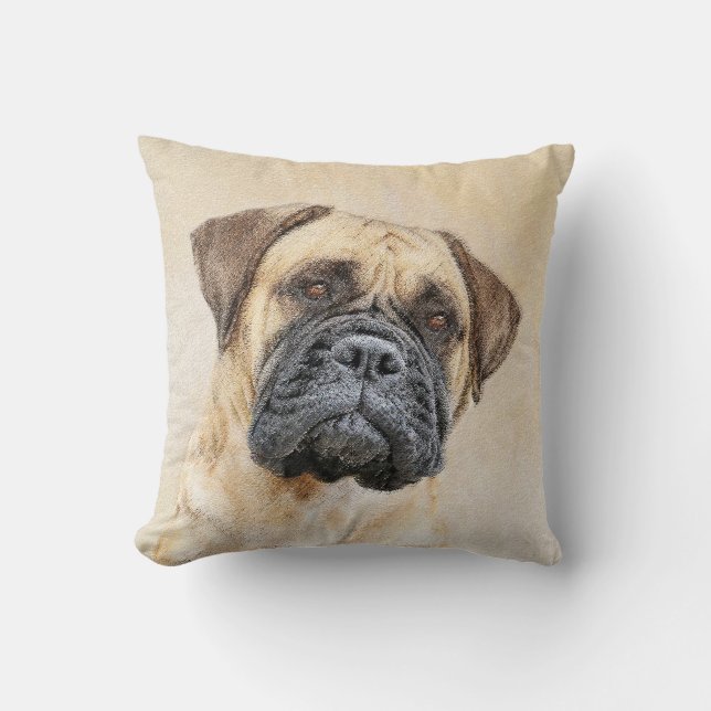 Bullmastiff-schildering - Kute Original Dog Art Kussen (Voorkant)