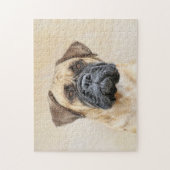 Bullmastiff-schildering - Kute Original Dog Art Legpuzzel (Verticaal)